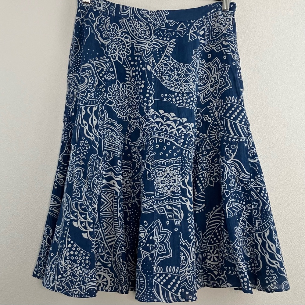 Coldwater Creek | Blue & White A-Line Skirt
